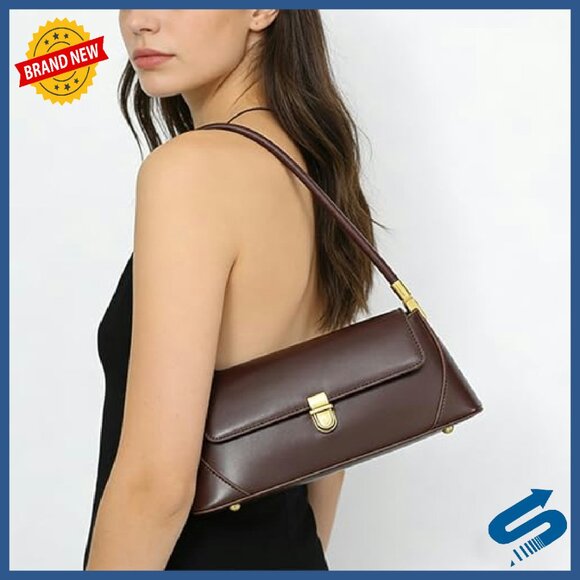 Vintage PU Leather Shoulder Bag Mini Purse Crossbody Zipper Compartment - Picture 4 of 8